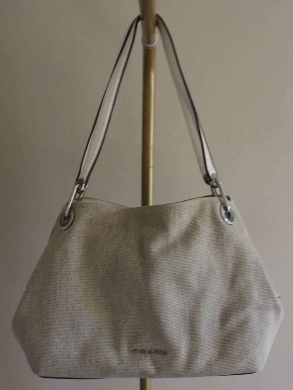 Michael Kors Raven Beige Canvas Tote